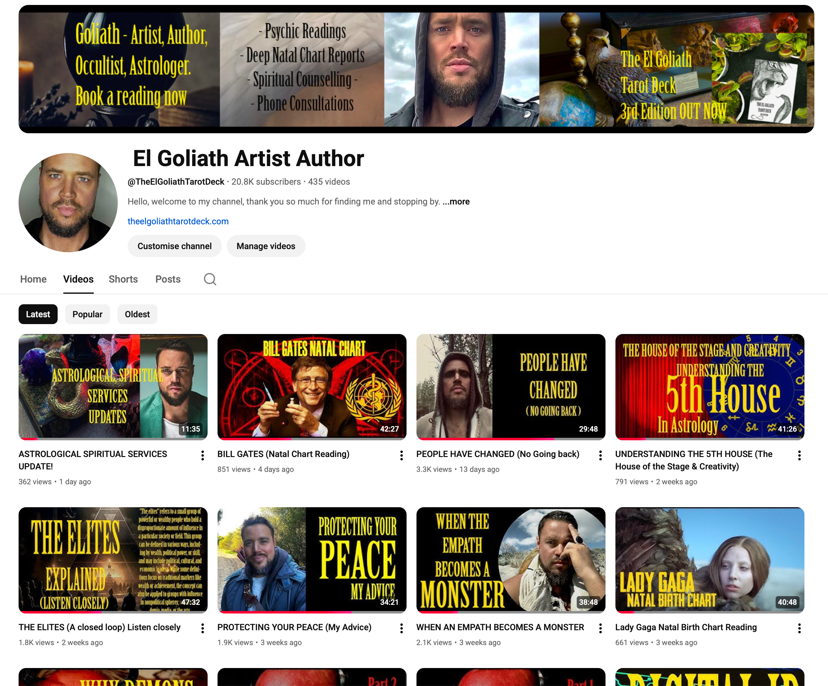 25% OFF - 30 Minute Personal Astrological Chart Reading by Goliath